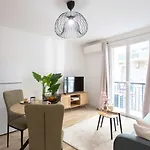 #58 Staywiz Us -logement Clim & Balcon 5mins Marche De La Lejlighed Nice